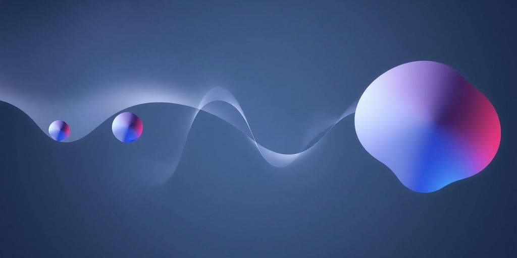 Streamlined process flow with connected abstract shapes.